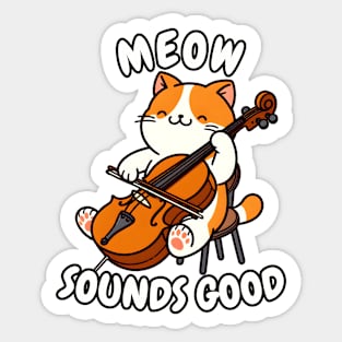 Cello cat Sticker